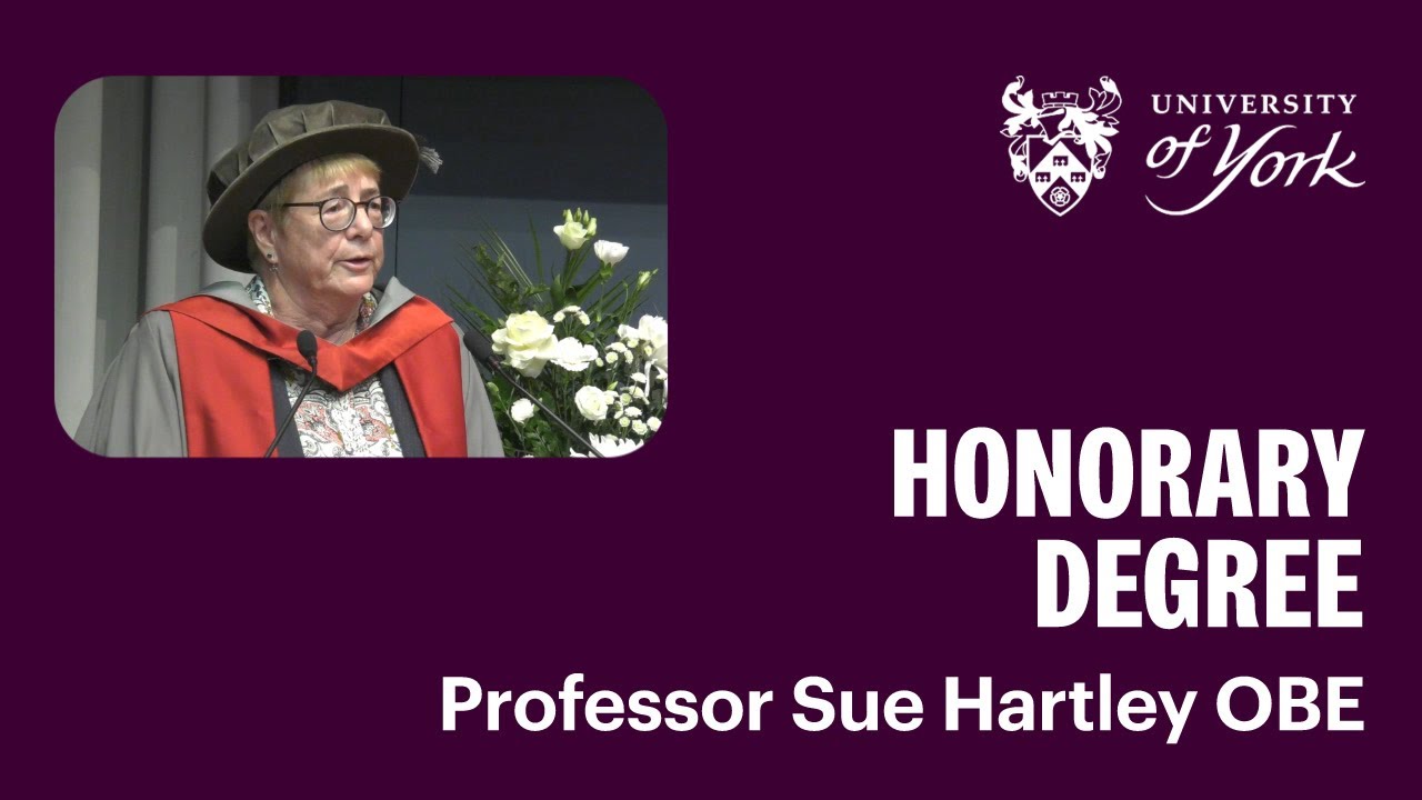 Professor Sue Hartley OBE receives an honorary degree at the University of York