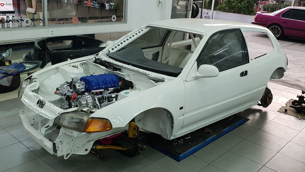 Civic 3Door วางเครื่อง 3UZ ขับหลัง จาก เฮียซัน 1116Auto : รถซิ่งไทยแลนด์