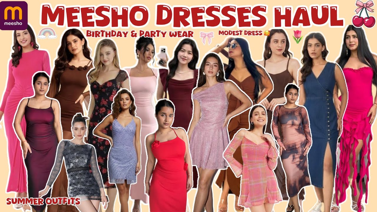 *Huge* Meesho dresses haul 𐙚🧸ྀི| Birthday/ Party dress🥰#meesho #meeshohaul #dresses #dresseshaul 