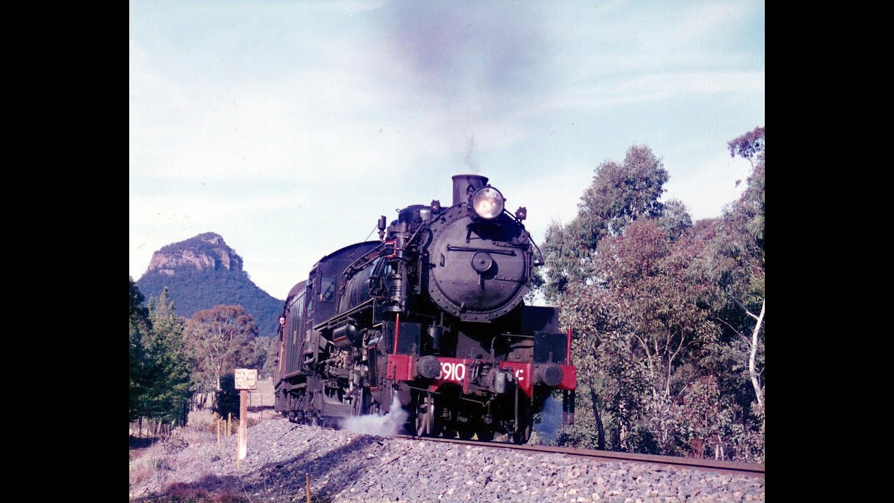 Australian steam locomotive 5910 - Rylstone tour, including cab ride -- April 1997