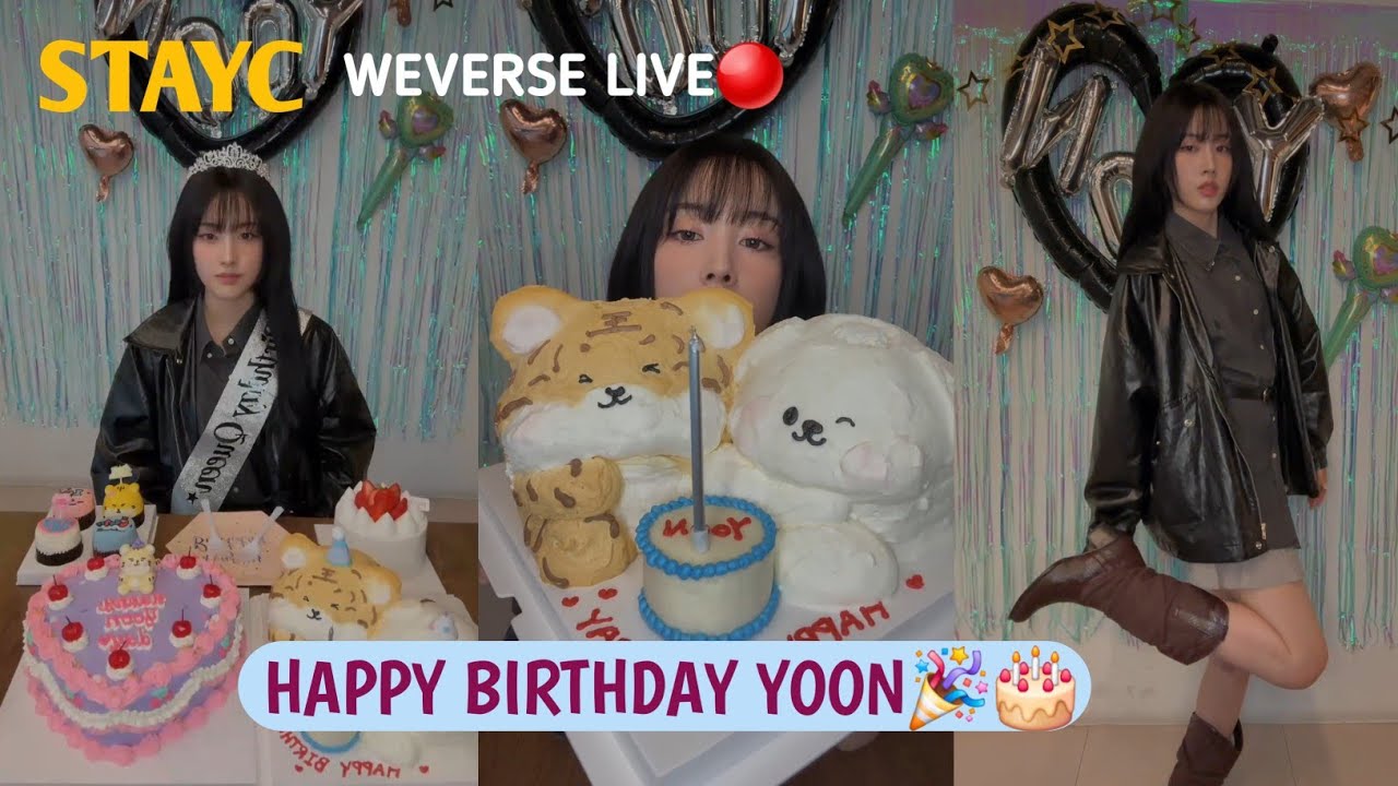 (ALL SUB)✨️STAYC YOON BIRTHDAY WEVERSE LIVE🎉🎂(04.14.25) 생일입니다💕🤗 