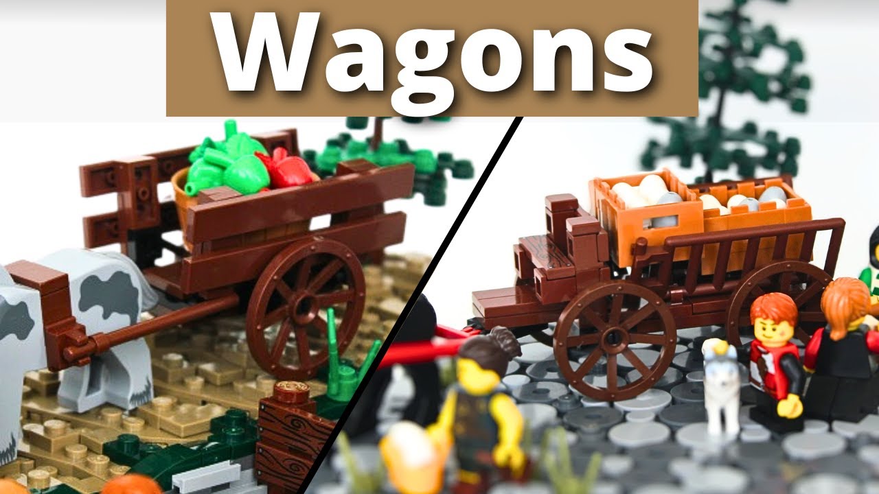 5 Medieval LEGO Wagon & Cart Designs | Tutorial
