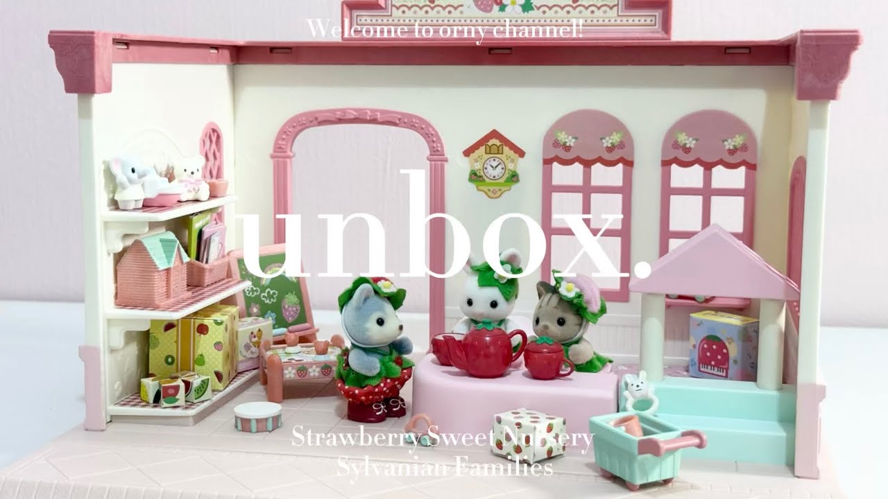 sylvanian families strawberry sweet nursery🧸🍓, unboxin’ ep.5