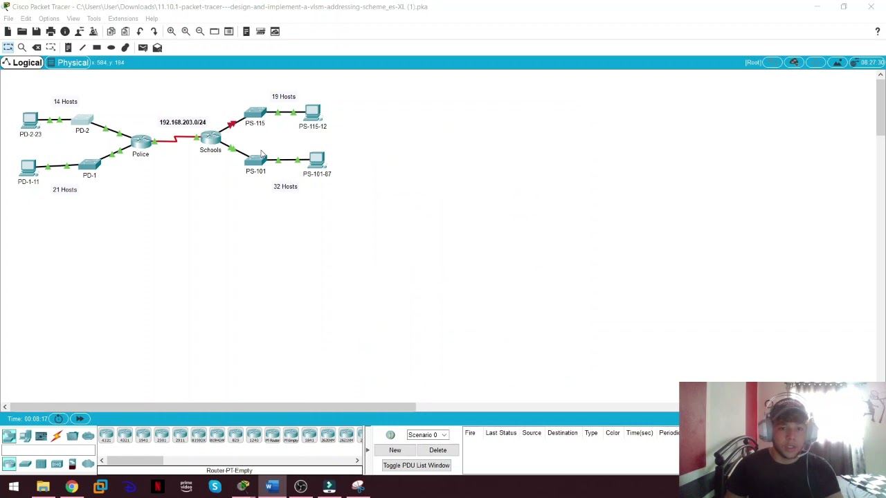 11.10.1 Packet Tracer - Diseño e implementación de un esquema de direccionamiento VLSM
