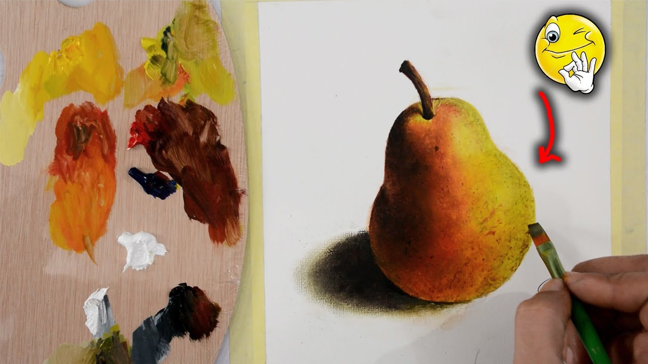 Oil Painting Basics Tutorial For Beginners | Realistic pears