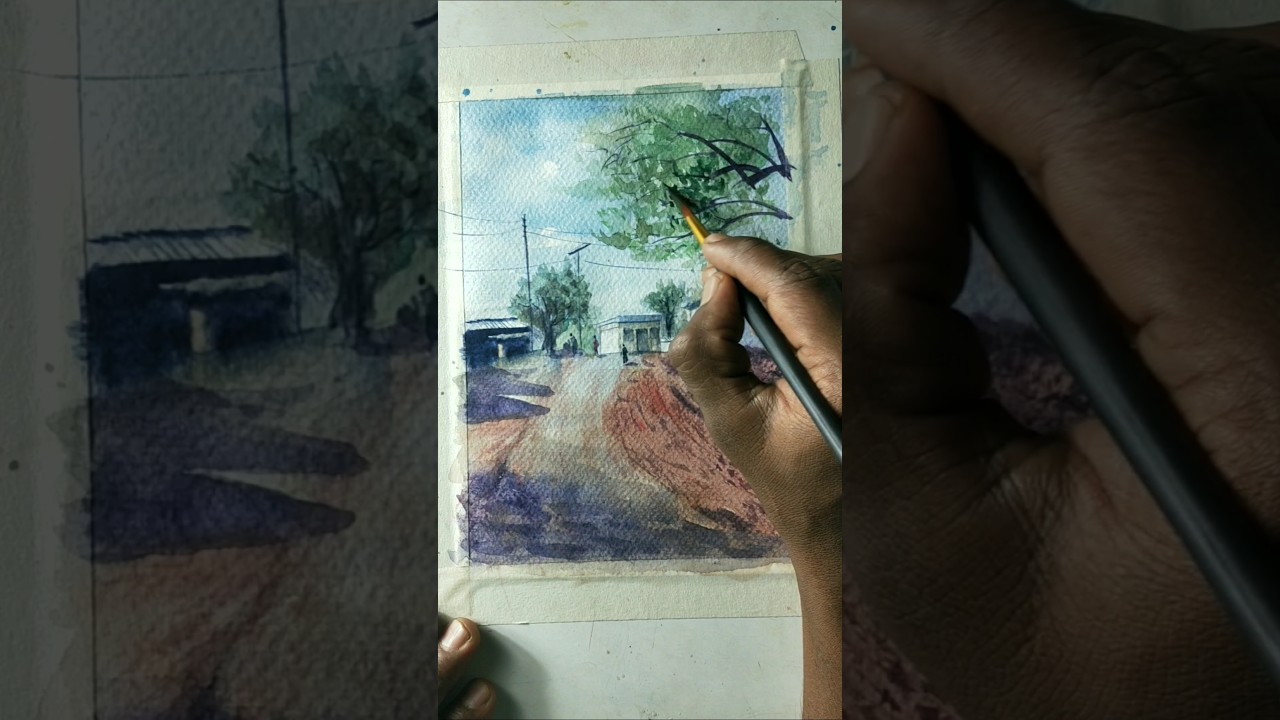 Watercolor painting | Landscape #watercolorpainting #landscape #art #nature #painting