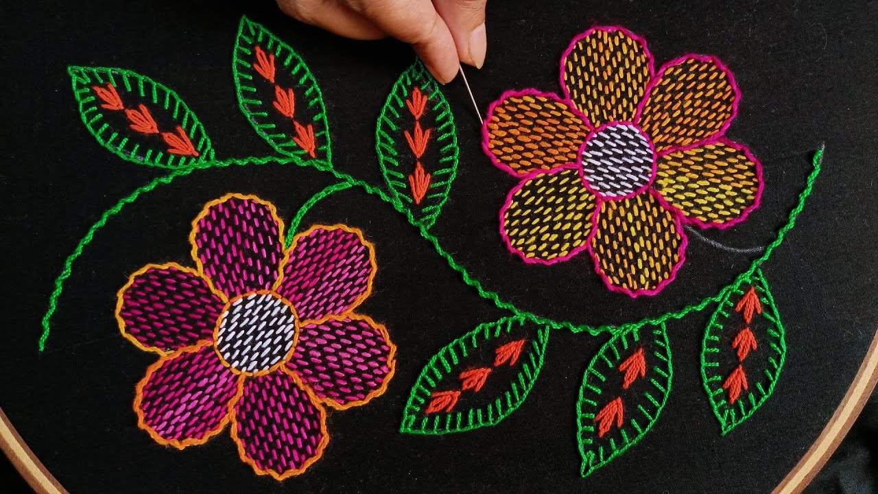 নকশী কাঁথা সেলাই ! Nokshi Katha,Hand Embroidery Traditional Bangladeshi Nokshi Katha Stitch Tutorial