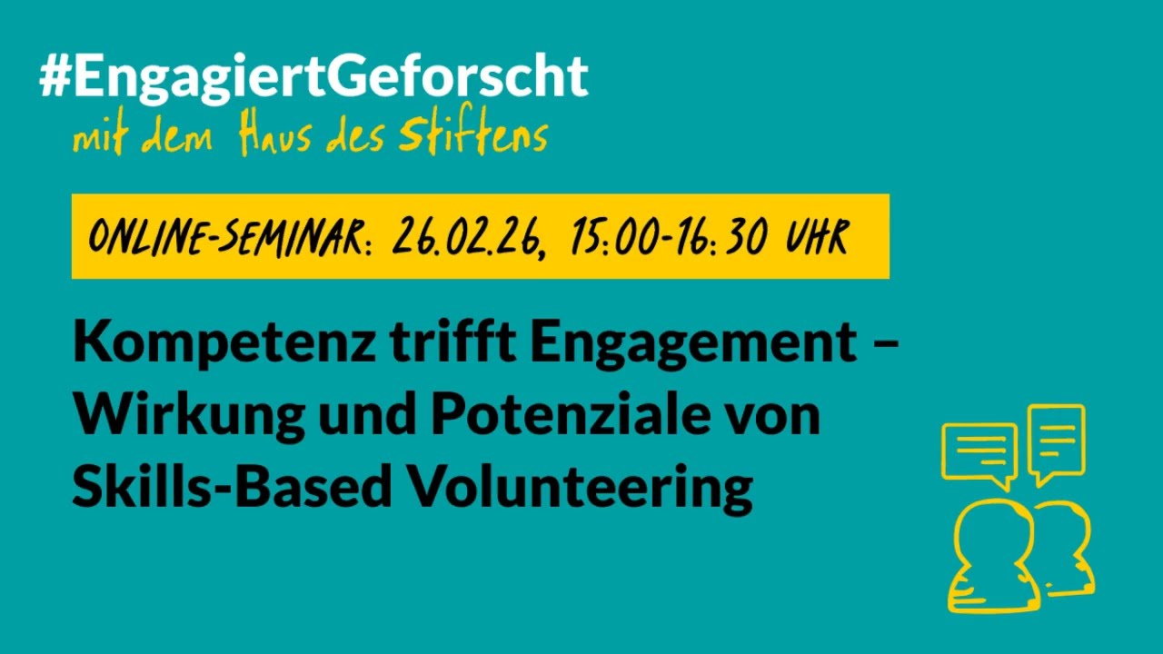 #EngagiertGeforscht mit dem Haus des Stiftens: Kompetenz trifft Engagement – Potenziale von SBCV
