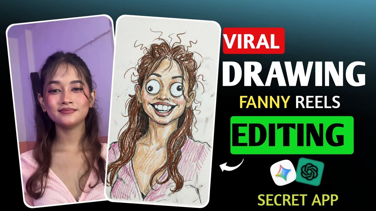 AI Se Funny Sketch Drawing Reels Kaise Banaye | Cartoon Sketch Viral Reels Editing Full Tutorial