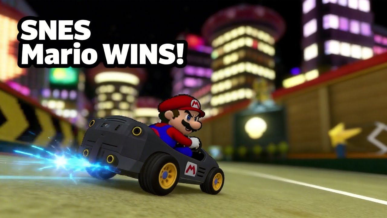 SNES Mario wins the Ztar Cup in Mario Kart 8 Deluxe