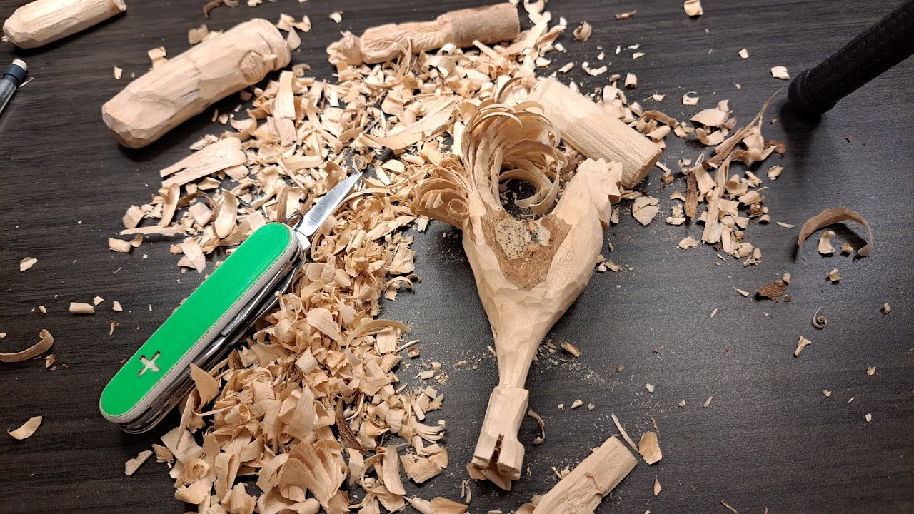 Whittling a Rooster