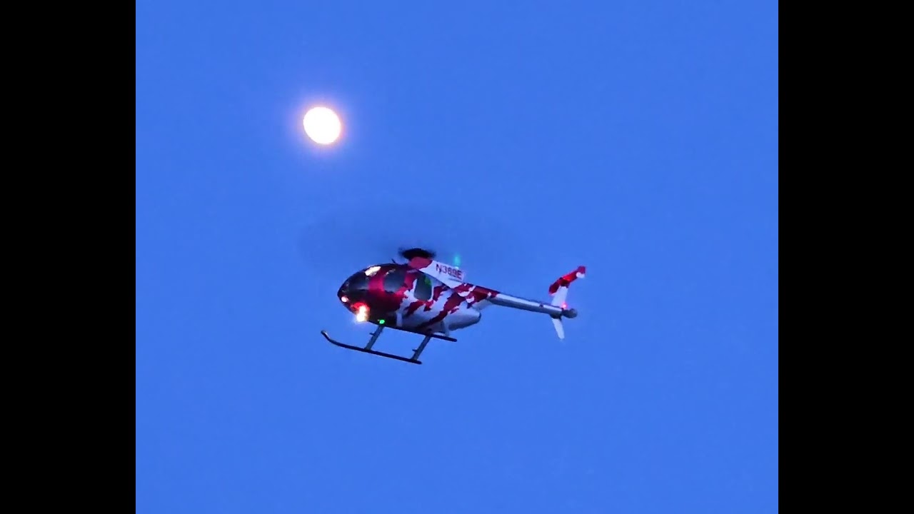YuXiang F119S 250-Size MD-500E "Li'l Red" Full Moon Hover at Dusk