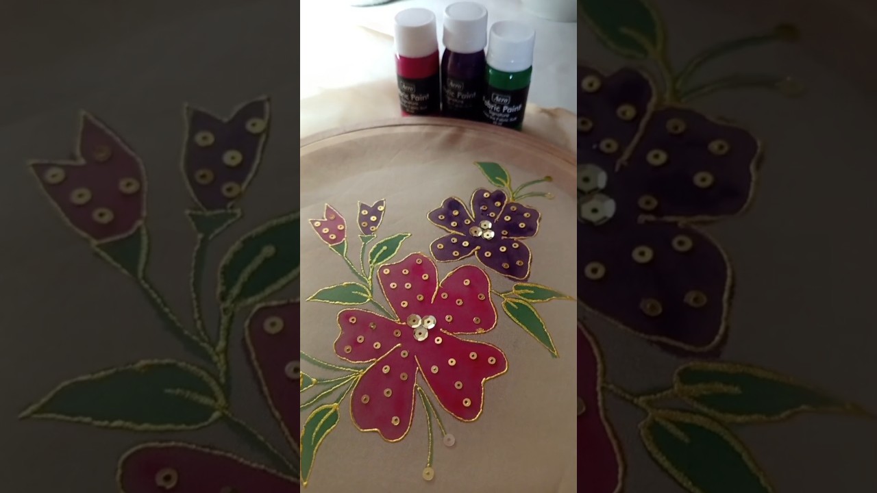 beautiful handpainted embellished flower@aerocolors_pk #trending #embroidery #shorts #trending