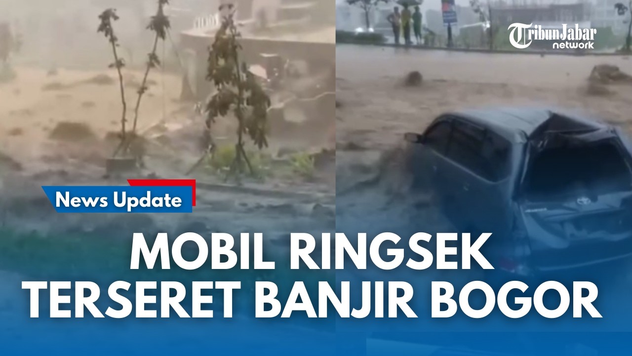 DETIK MENCEKAM !! Mobil Ringsek Terseret Banjir Besar Yang Melanda Kabupaten Bogor, 2 Desa Terdampak