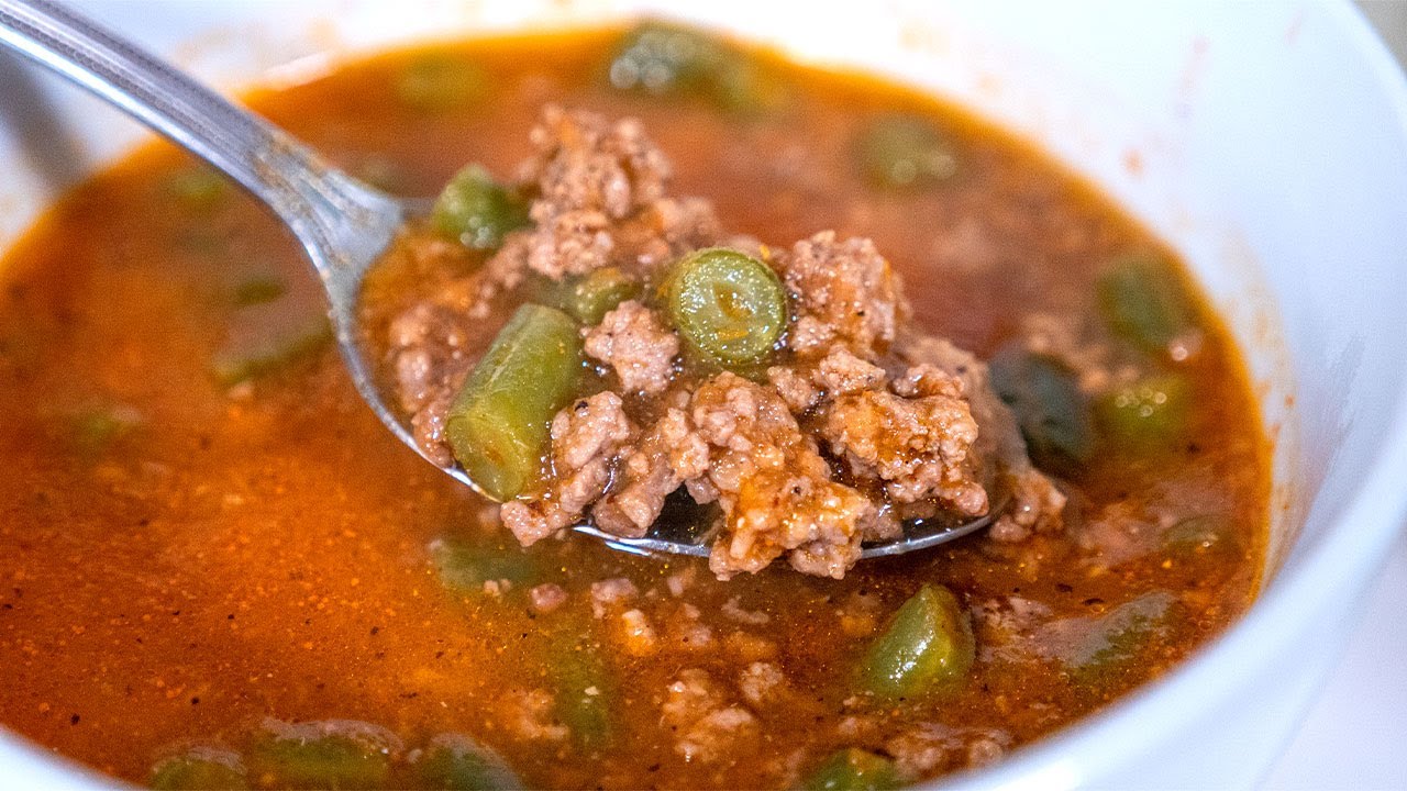 Caldillo de Carne Molida con Ejotes | Recetas Mexicanas Faciles