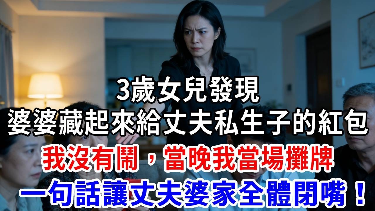 3歲女兒發現婆婆藏起來給丈夫私生子的紅包？我沒有鬧，當晚我當場攤牌，一句話讓丈夫婆家全體閉嘴！
