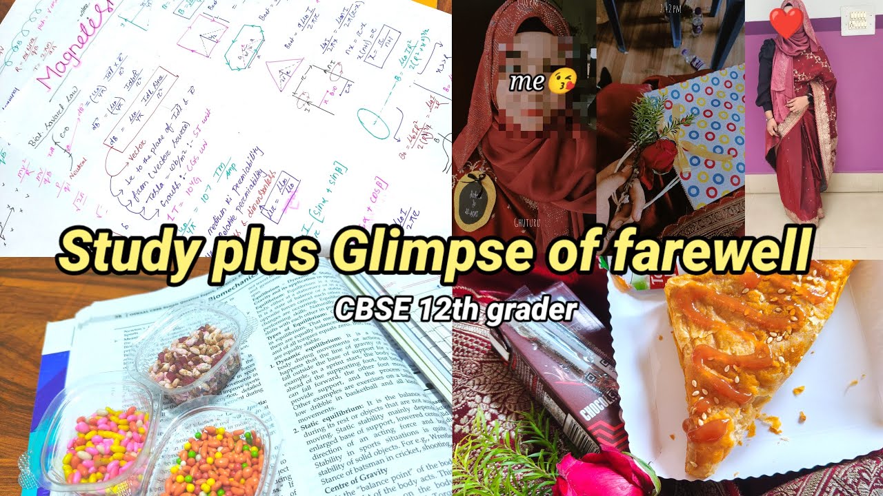Some glimpses of farewell plus study vlog 📸🌹| cbse 12th grader