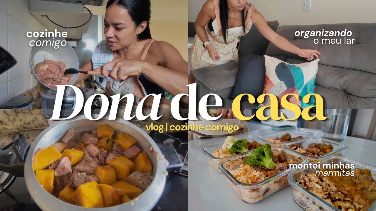 ROTINA DE DONA DE CASA vlog ✨ | Cozinhe comigo + montei marmitas & organizando o apê