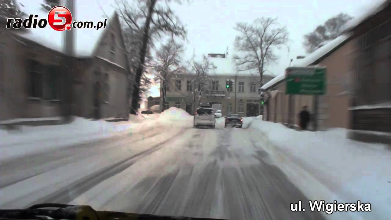 Zimowa przejażdżka po ulicach Suwałk