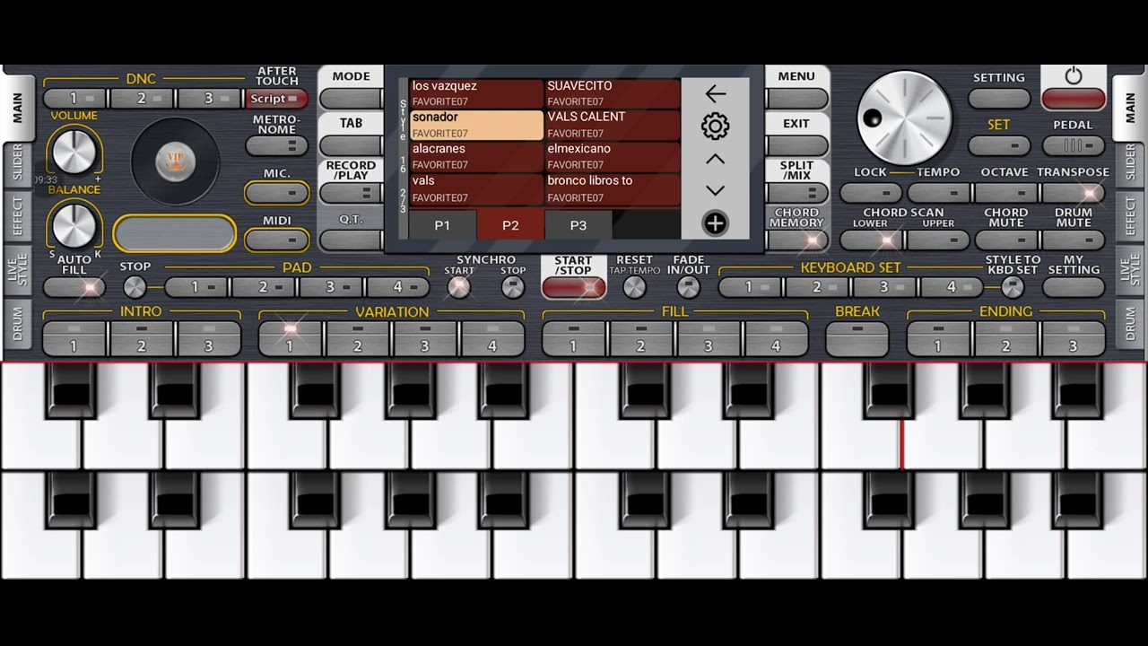 Cargué los sonidos y ritmos en korg pa300 