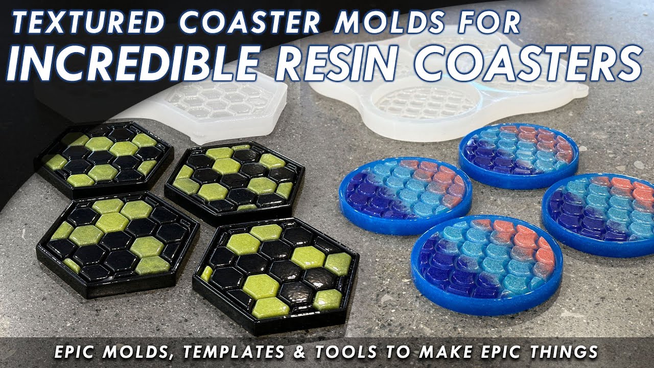 Textured Coaster Molds For Incredible Resin Art Coaster Sets - DIY Epoxy Resin Coasters