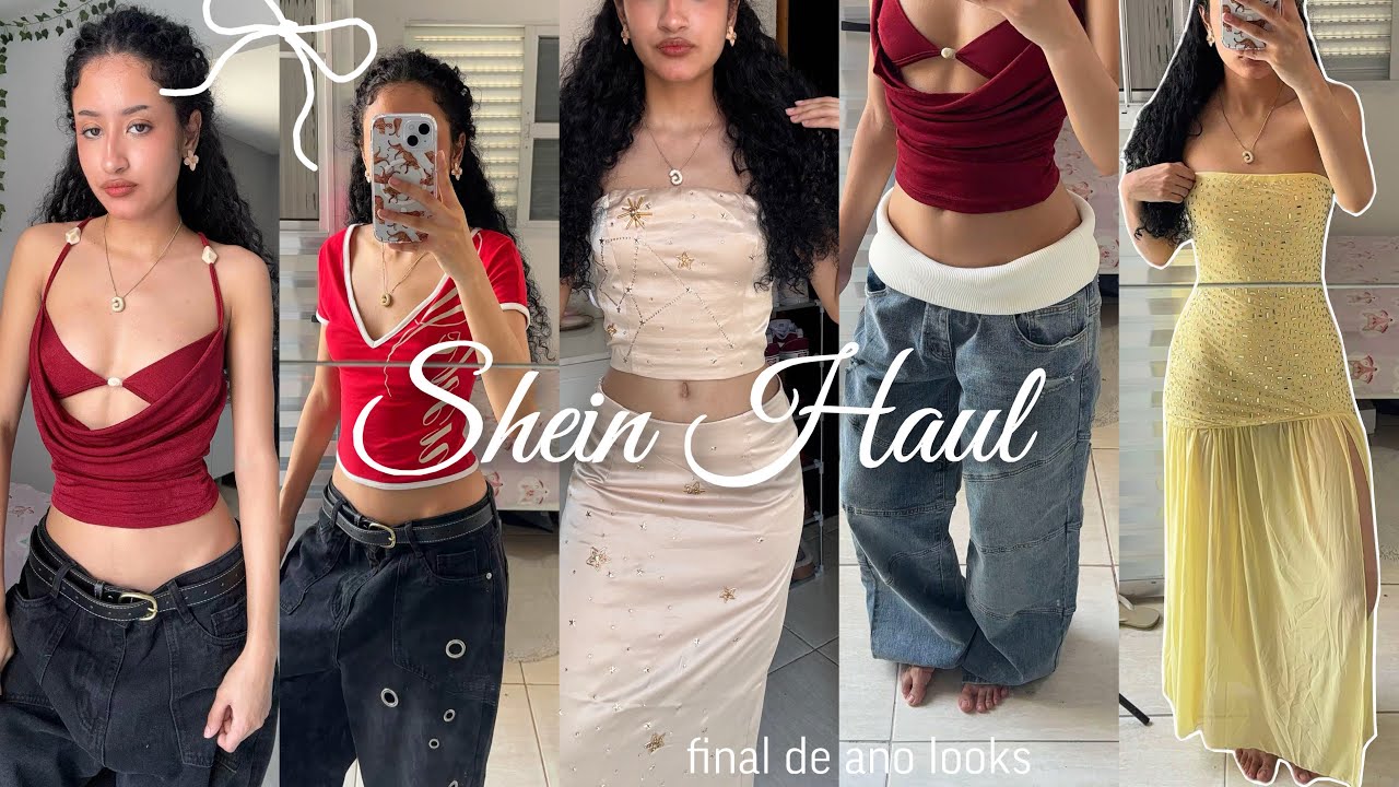 abrindo comprinhas da SHEIN de final de ano: vestido, calça, blusinhas✨