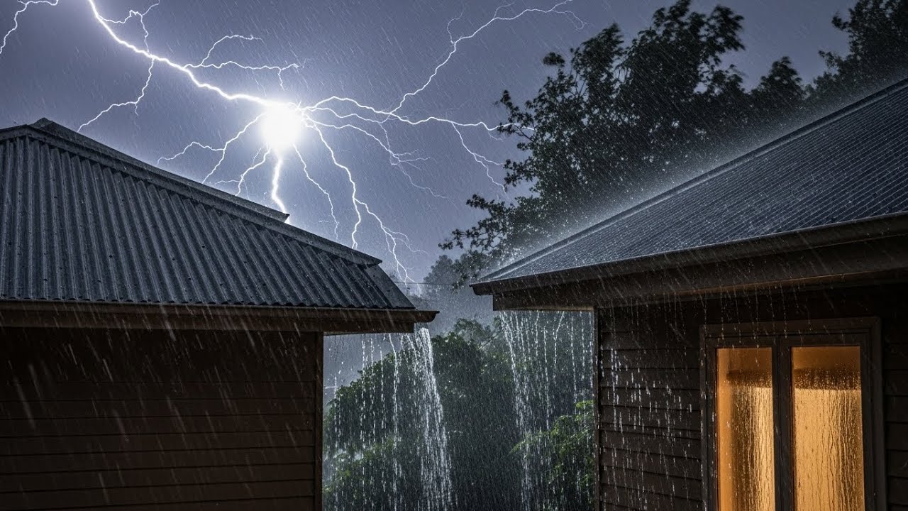 Soothing Rainstorm on Tin Roof 🌧️ Natural Sleep Aid & Relaxation Ambience #25