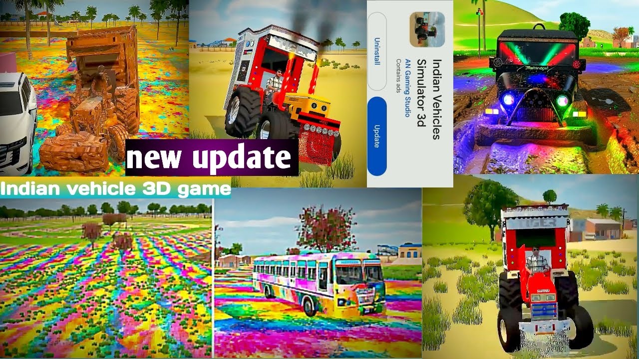 Indian vehicle 3D game car new update New Holi update 🔥 indian vehicles simulator 3D #indiantractor