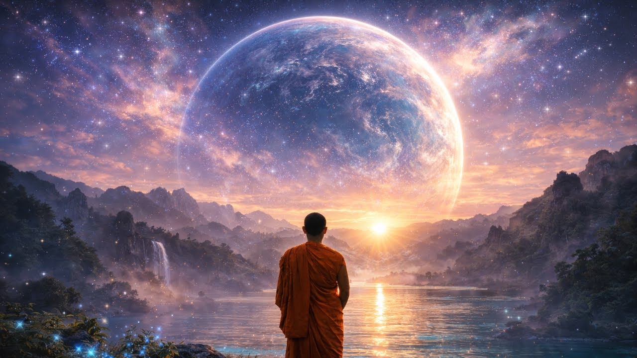 Sunrise Monk Meditation by the Sacred Temple River | 1 Hour Morning Calm Of Focus & Inner Stillness