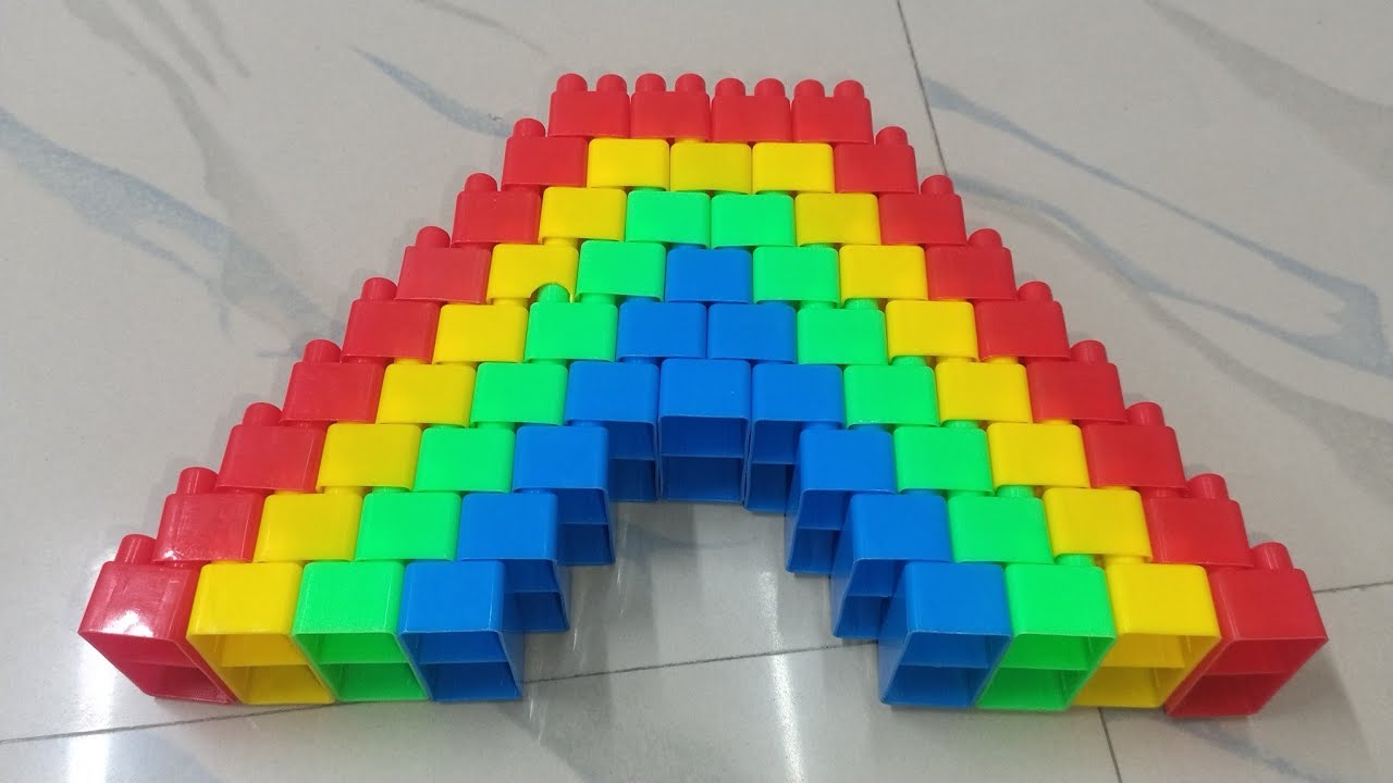 Build A Rainbow With Blocks | ASMR Building Blocks | lego block | block game #asmr#rainbow#lego