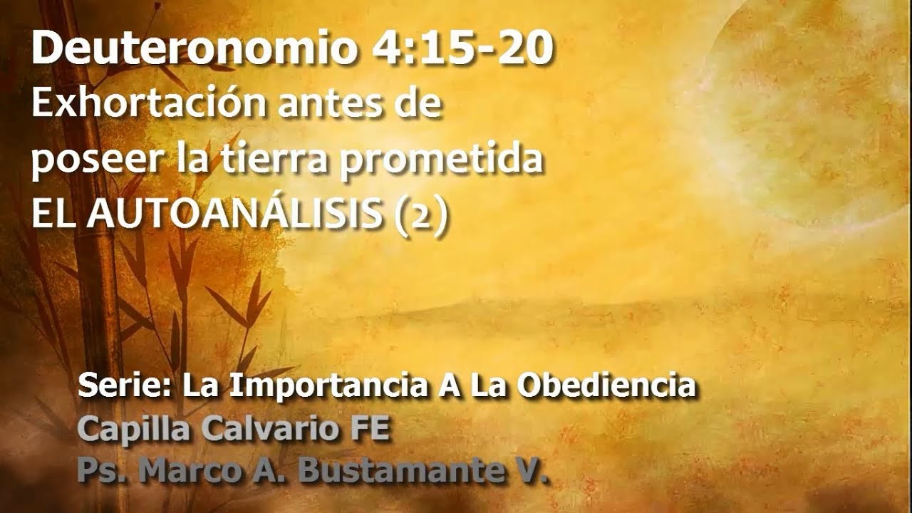 Deuteronomio 4:15-20 - EXHORTACIÓN ANTES DE POSEER LA TIERRA PROMETIDA (2)