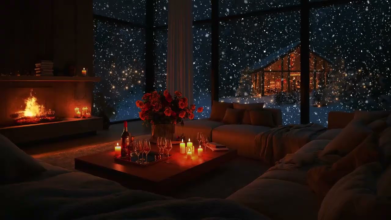 Quiet January Cabin Night 2026 • Soft Piano, Fireplace Glow & Winter Calm for Sleep