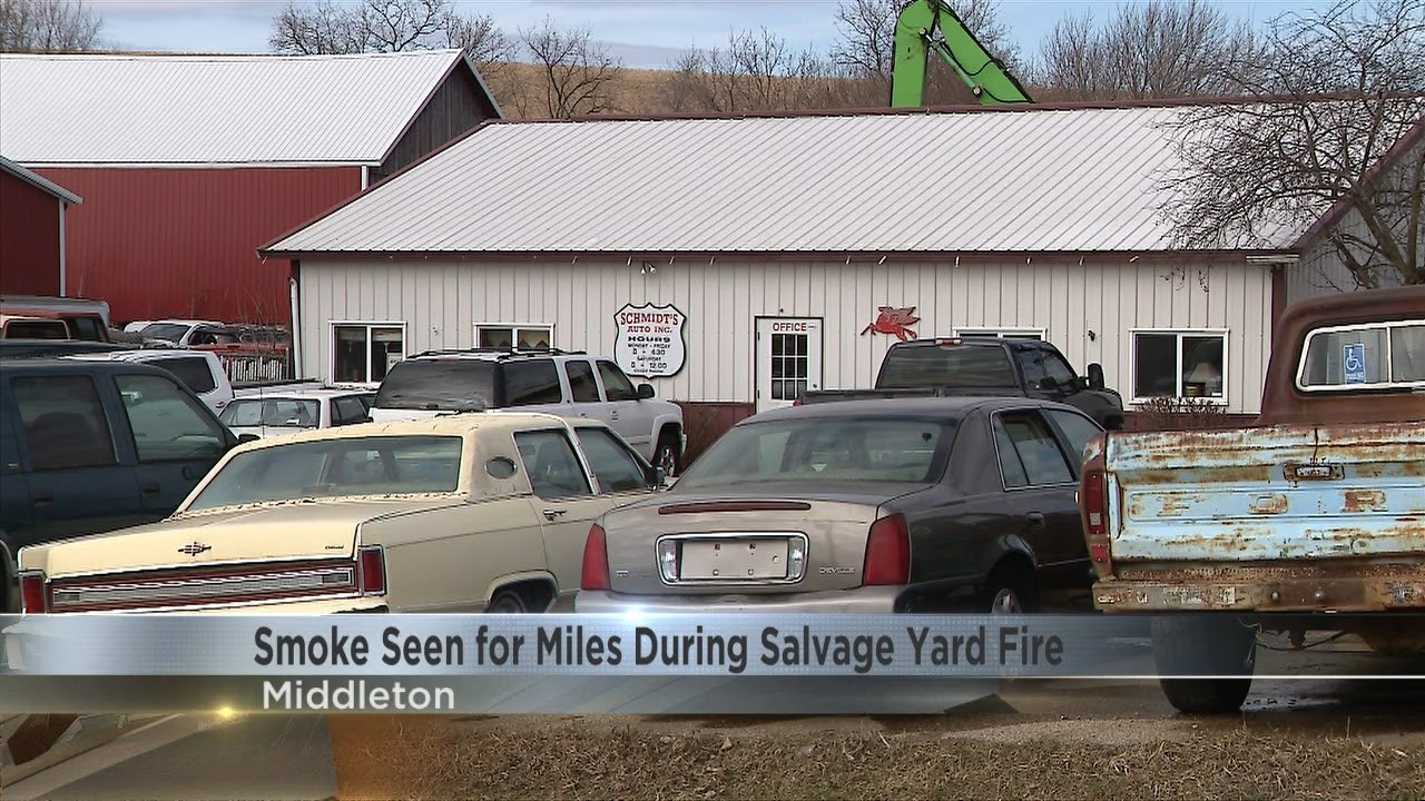 Fire breaks out at salvage yard outside of Middleton