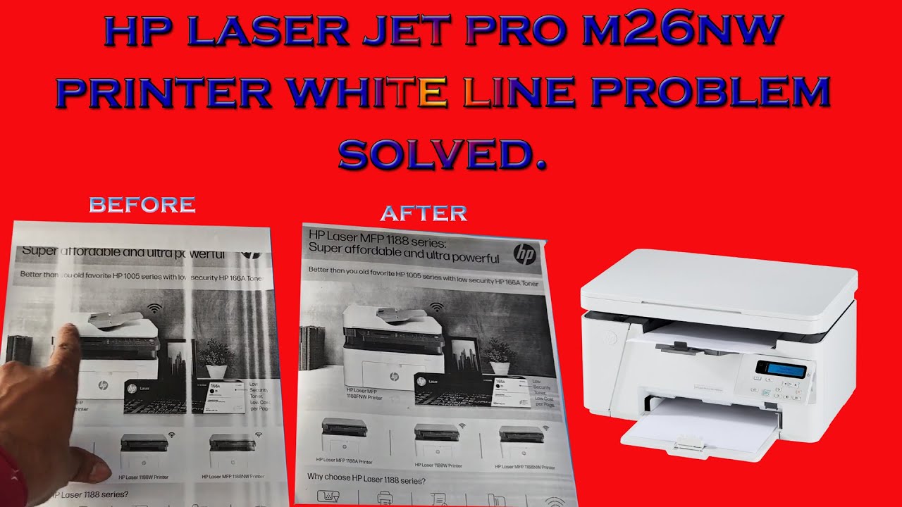 HP LaserJet Pro M26nw printer white line issue solved: Rat-damaged printer repair
