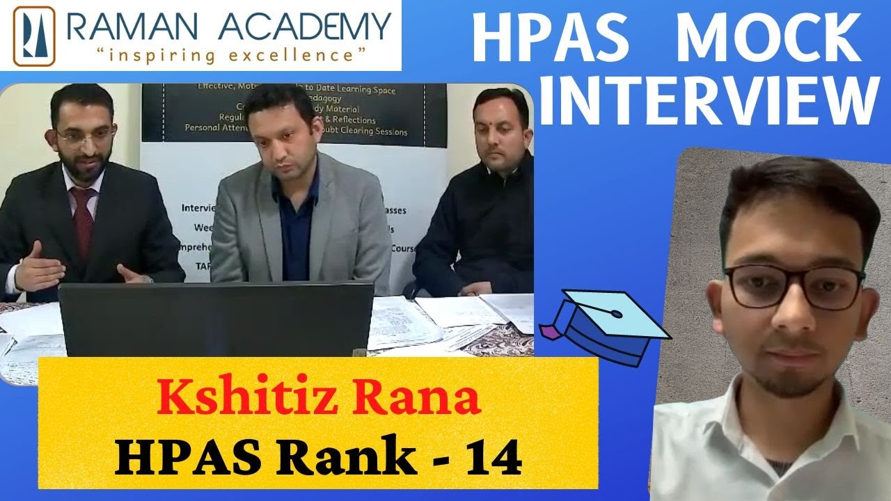 HPAS Topper Mock Interview of Kshitiz Rana HPAS Rank - 11 |  Interview Preparation