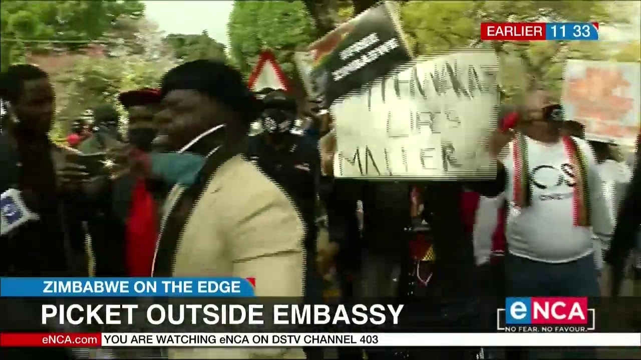 Not In My Name holds picket outside Zim Embassy in Pretoria