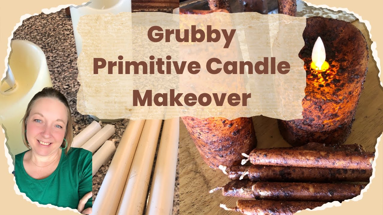 Grubby Primitive Candle DIY | Colonial Cottage & Primitive Decor Makeover