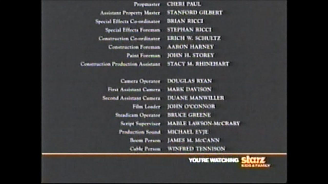 The Man Without A Face (1993) End Credits (Starz Kids & Family 2012)