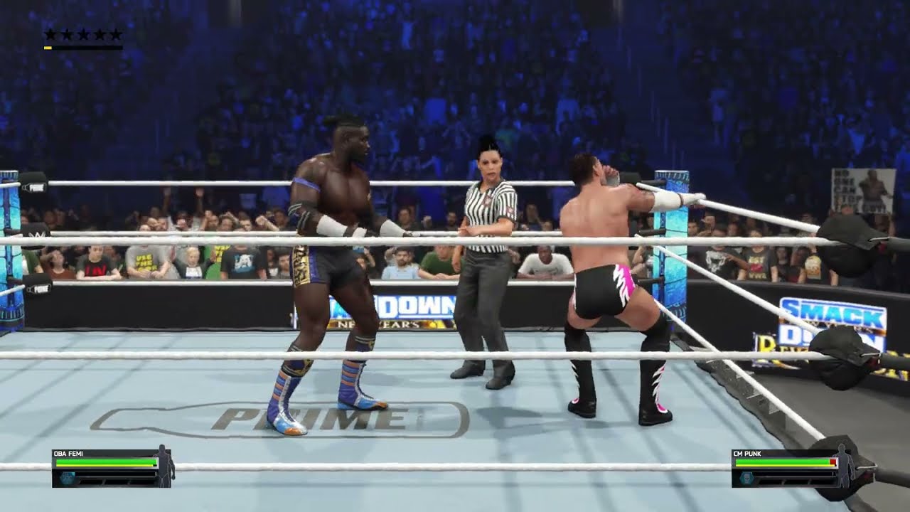 WWE 2K25 Oba Femi vs Cm Punk