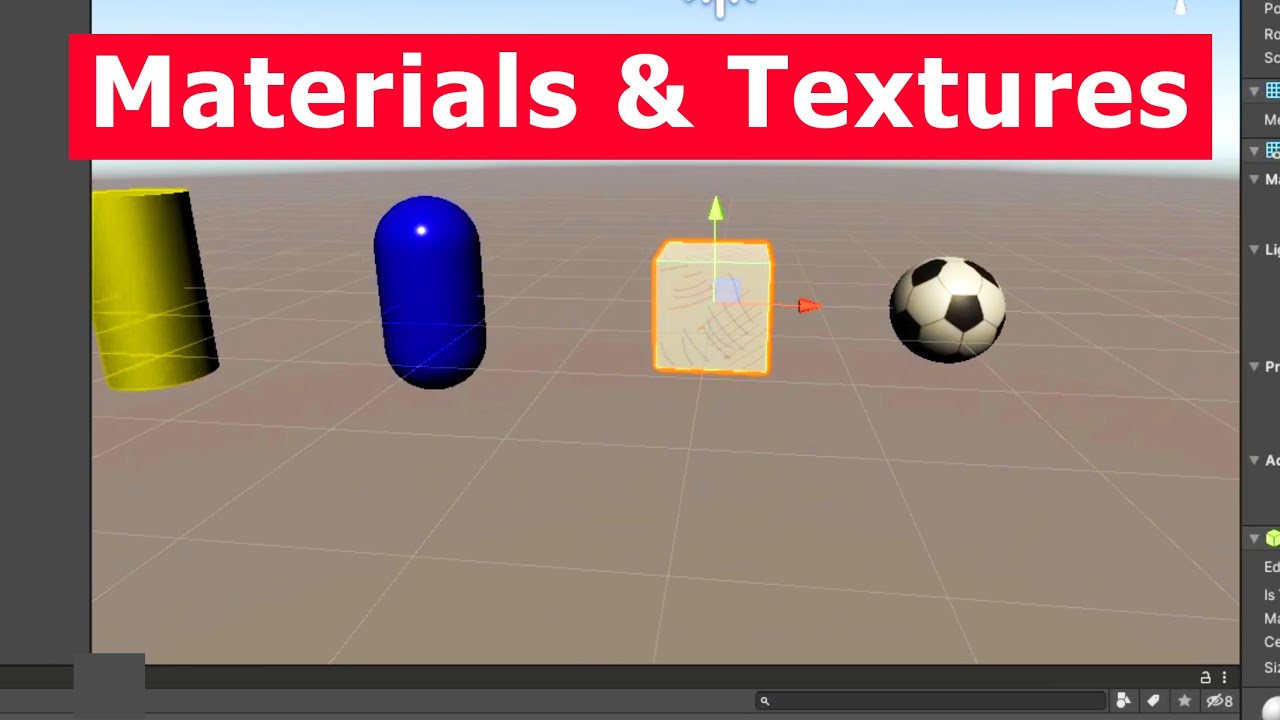 How to apply materials, colors and textures on 3d objects in Unity - [Hindi][Urdu]