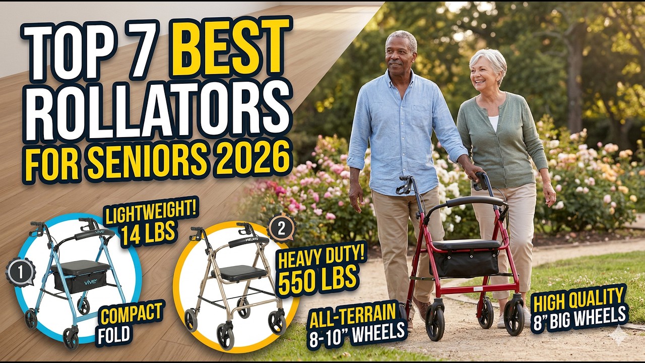 Top 7 Best Rollator Walkers for Seniors 2026 🚶&zwj;♂️ Rollator Walkers with Seat & Brakes