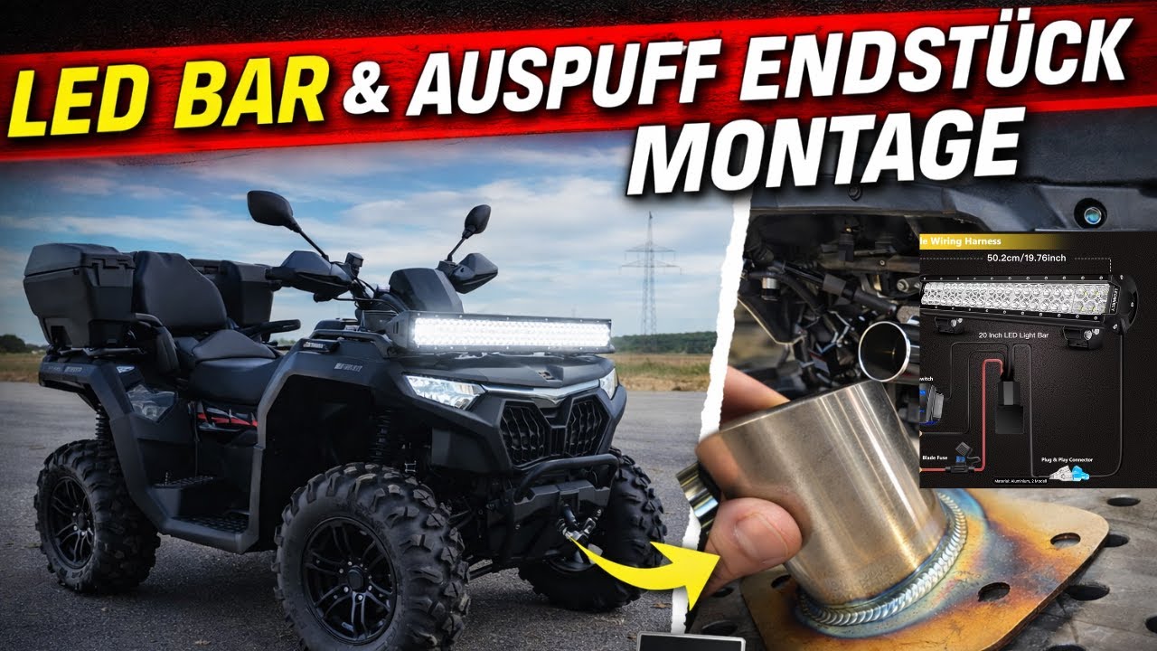 ATV Upgrade! LED Bar & Auspuff Endstück selbst montiert 🔧