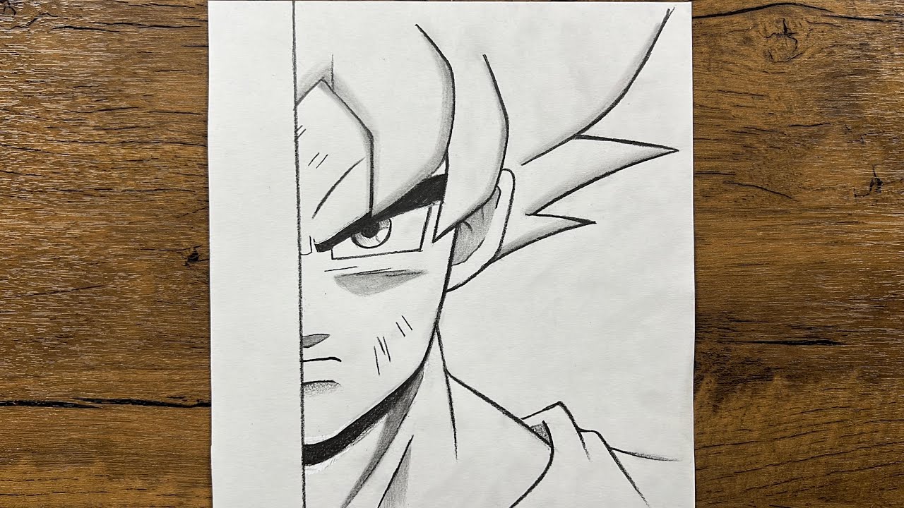 Easy Goku drawing | How to draw Goku ultra instinct step-by-step for beginners