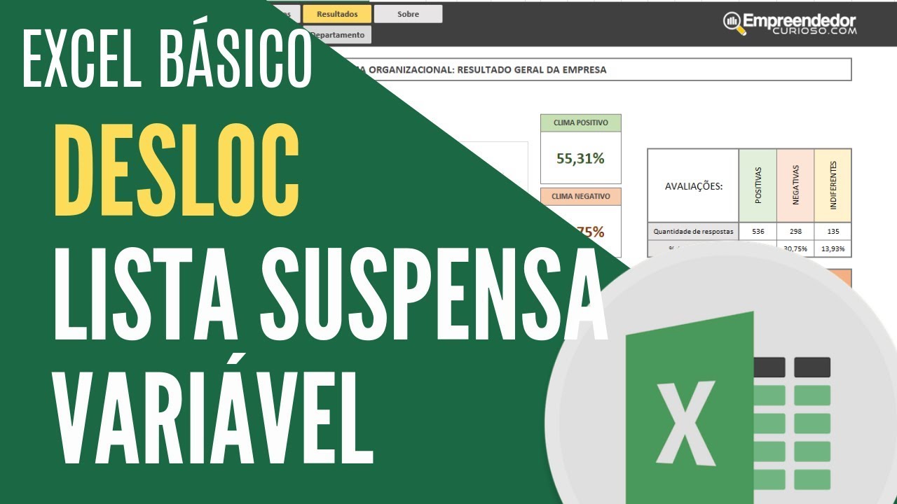 Lista Suspensa com condicional + Desloc - Excel básico - Passo a passo
