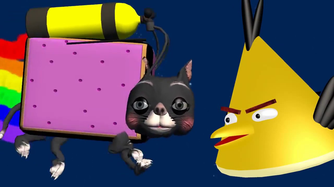 NYAN CAT starring Angry Birds ♫ 3D animated game mashup ☺ FunVideoTV Style