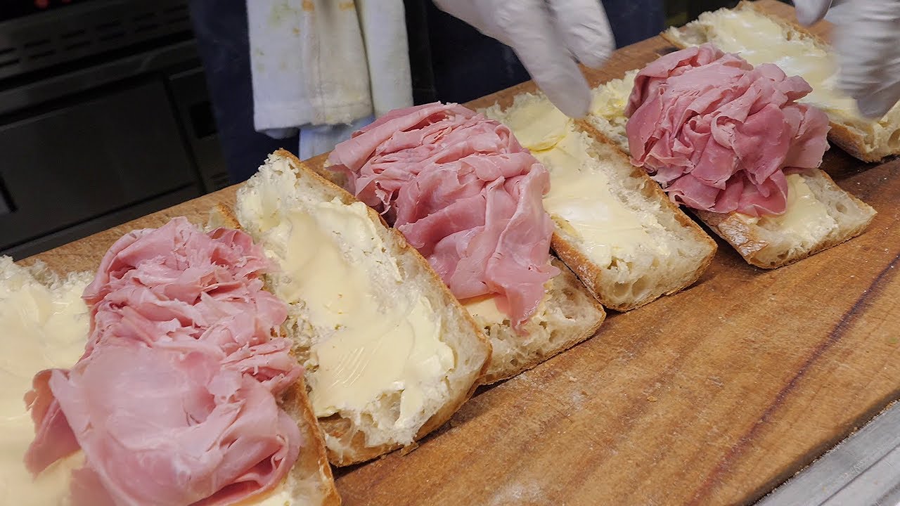 브런치에 어울리는 수제 햄버터 바게트 - 잠봉뵈르 / handmade ham butter baguette - jambon beurre in korea