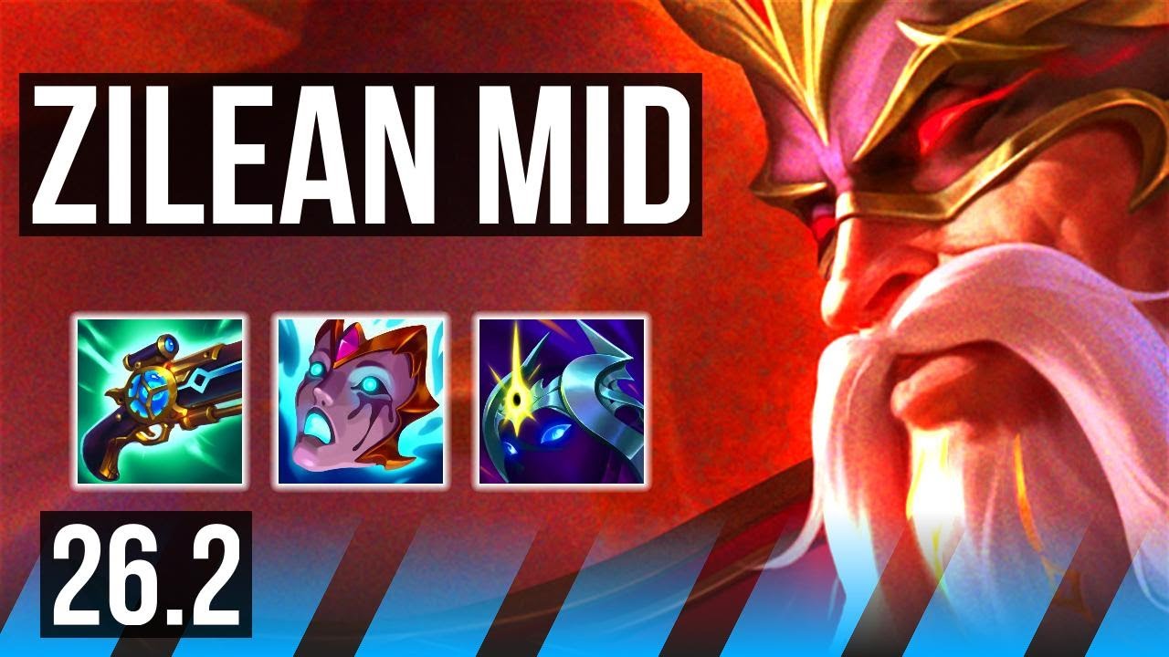 ZILEAN vs ZED (MID) | 24K damage, Good KDA: 10/1/9 | KR Master | 26.2