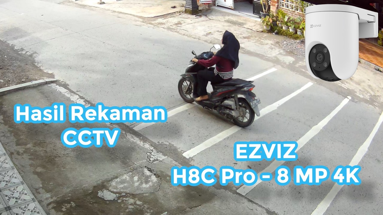 Review Outdoor CCTV 🔥 Hasil Rekaman CCTV EZVIZ H8c Pro - 8MP 4K Ultra HD  🧕