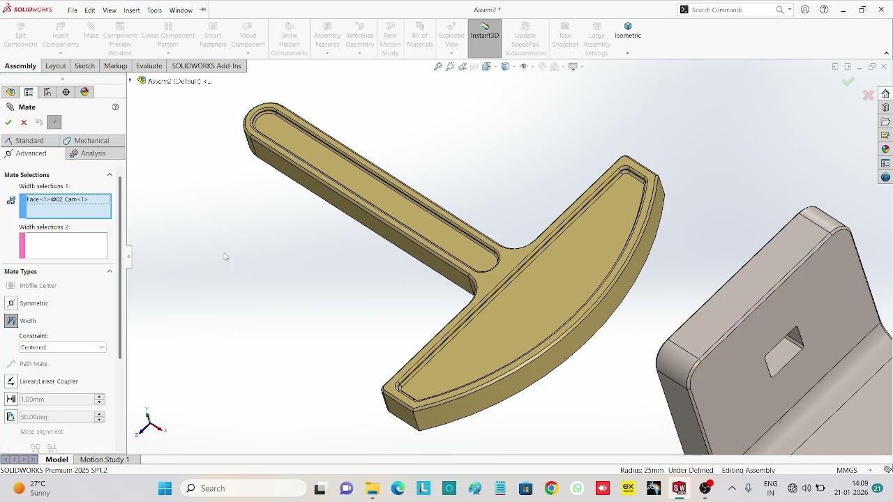Cam Mate ko use karne ka Aasan  tarika #solidworks 