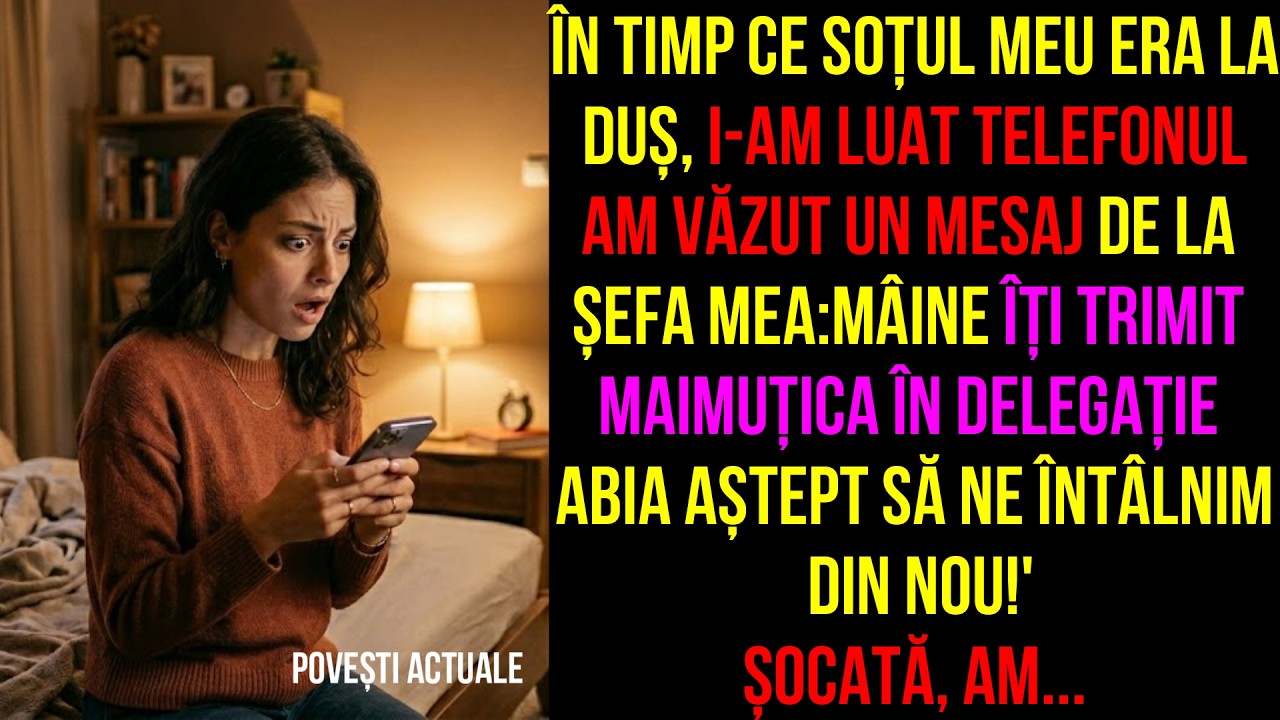 Am văzut un mesaj LA SOȚ, de la șefa mea:Mâine îți trimit maimuțica în delegație Șocată, am...